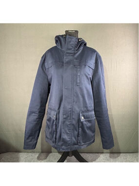 Selected Homme Jacket Men L Hooded Insulated Utility Workwear Minimalist Navy